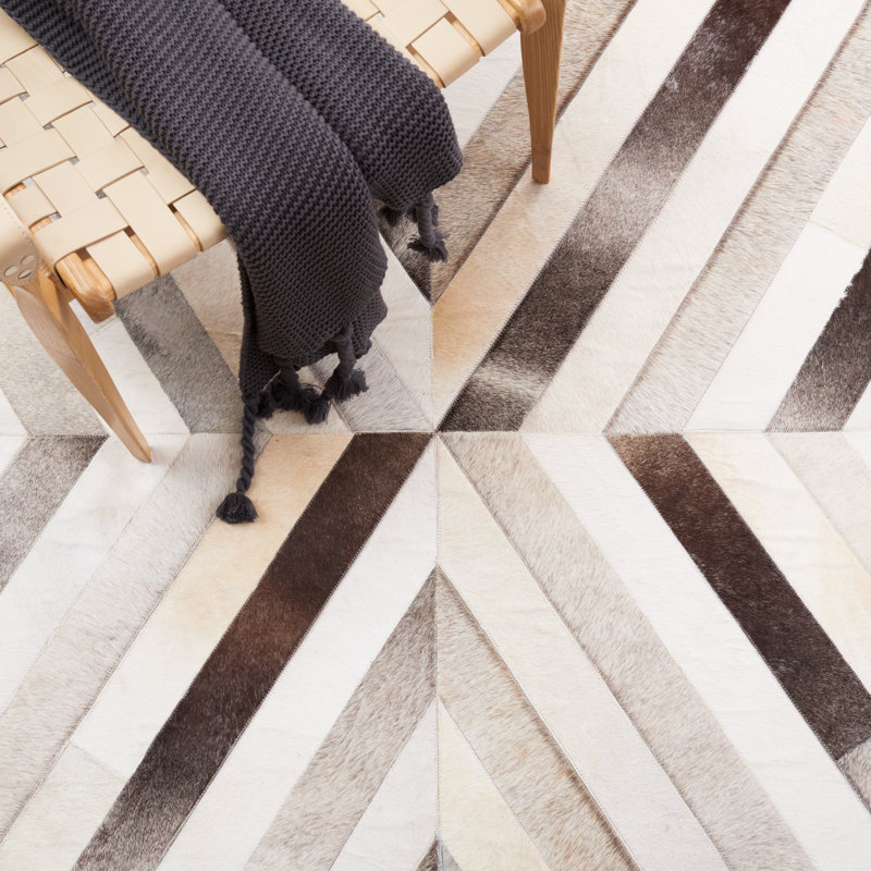 Ebern Designs Bjarnhildur Studio Leather Hand Woven Leather With Felt ...