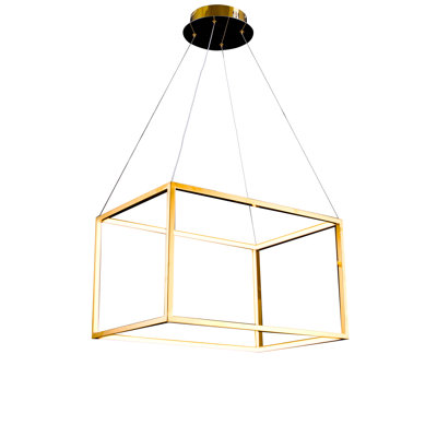 Suspension rectangulaire moderne à 12 DEL