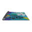 Tapis bleu / jaune à motif floral Faiz-1286779132