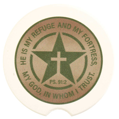 Ceramic Round 2 Piece Car Coaster Set