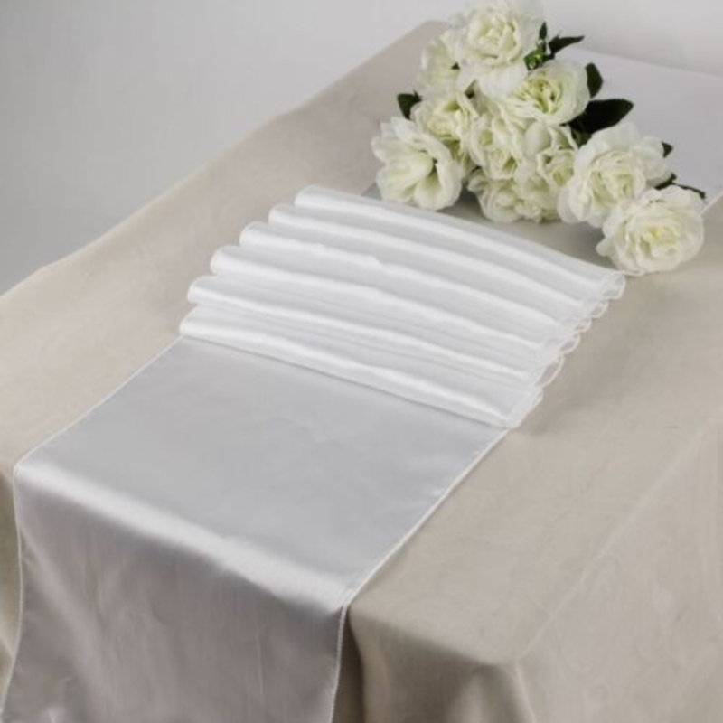 Palazzo Rectangular Solid Colour Wedding Table Runner, White