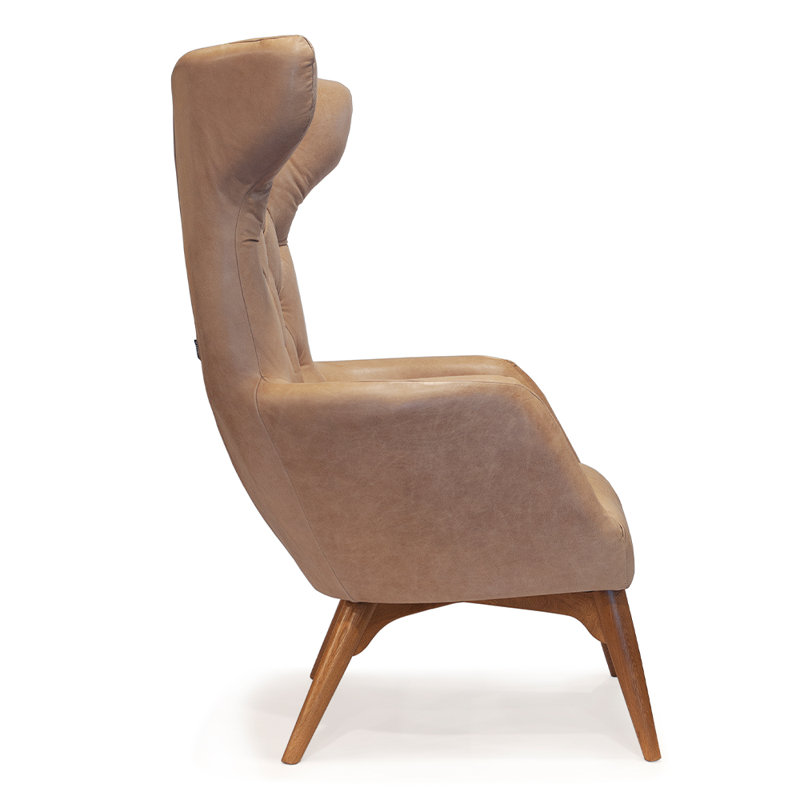 Ohio Wingback Chair, Natural, Bora Bora 08