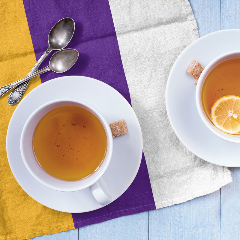 Stripe Tea Towel Kitchen Towel, Cotton Blend, Gold/Purple/White Los Angeles Basketball