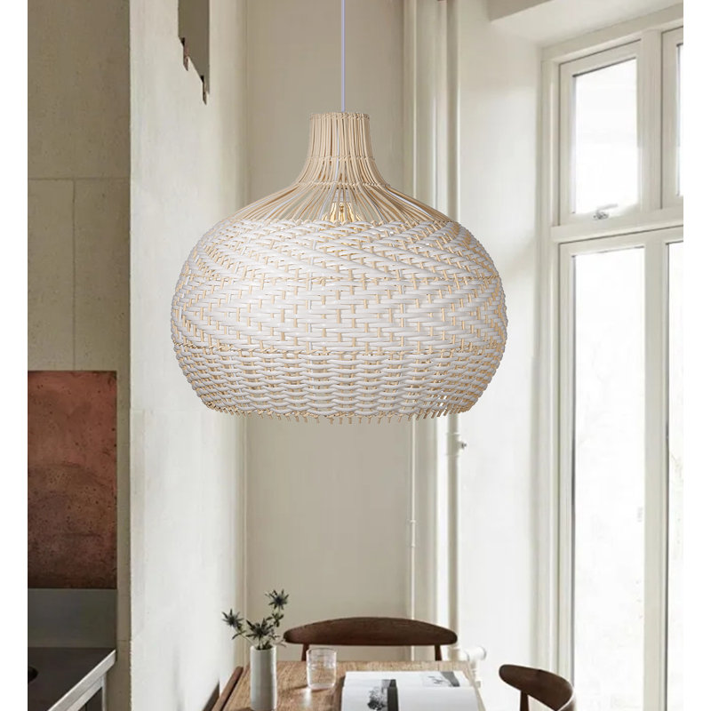 Aribella 1 - Light Natural Dome Pendant, 19.68" H x 19.68" W x 19.68" D