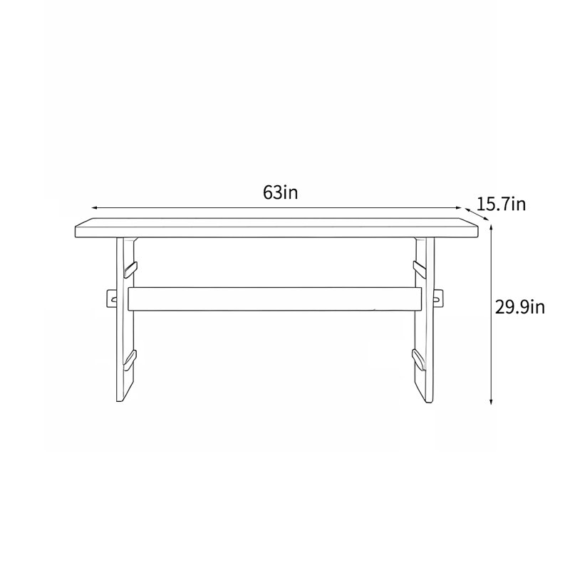 Console American Country, H 29,9 po x l 63 po x P 15,7 po