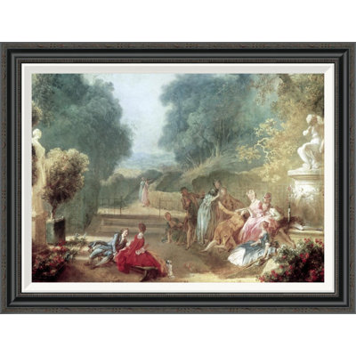 A Game of Hot Cockles by Jean Honore Fragonard - Picture Frame Print on Canvas