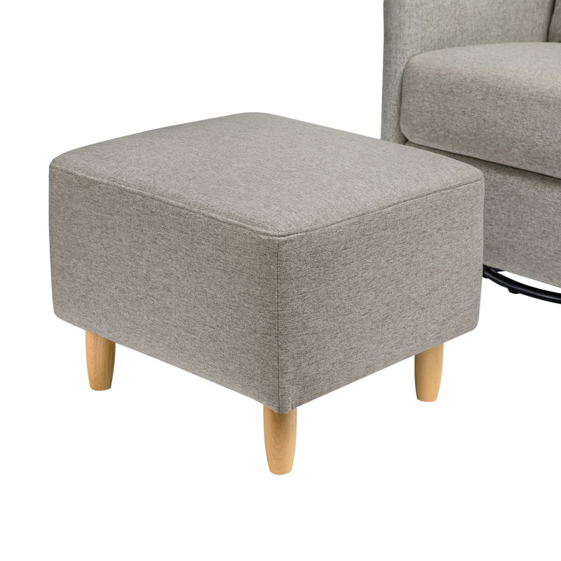 Eco-Weave Grey Swivel Glider with Ottoman for Modern Nurseries