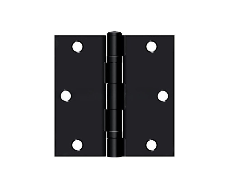 Deltana S35BBU1B-R 3-1 / 2 "x 3-1 / 2" charnière carrée, roulement à billes en paire de peinture noire, Peinture noire