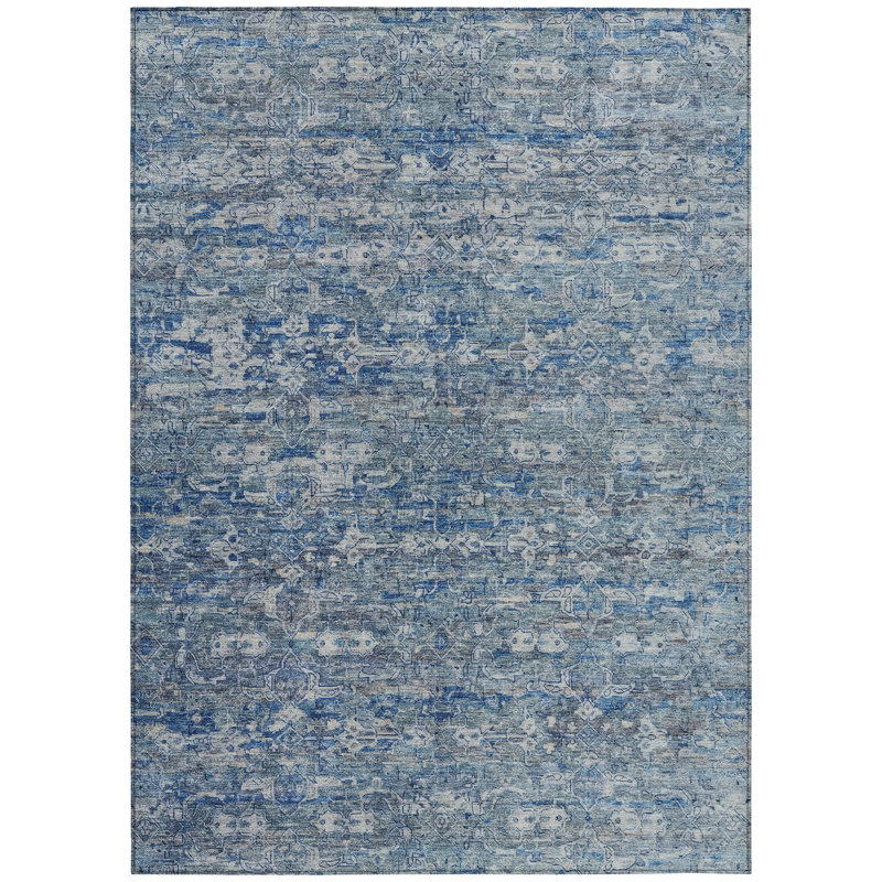 Machine Washable Indoor/Outdoor Hashlamoun ACN2324 Ikat Rug, Rectangle 10' x 14'