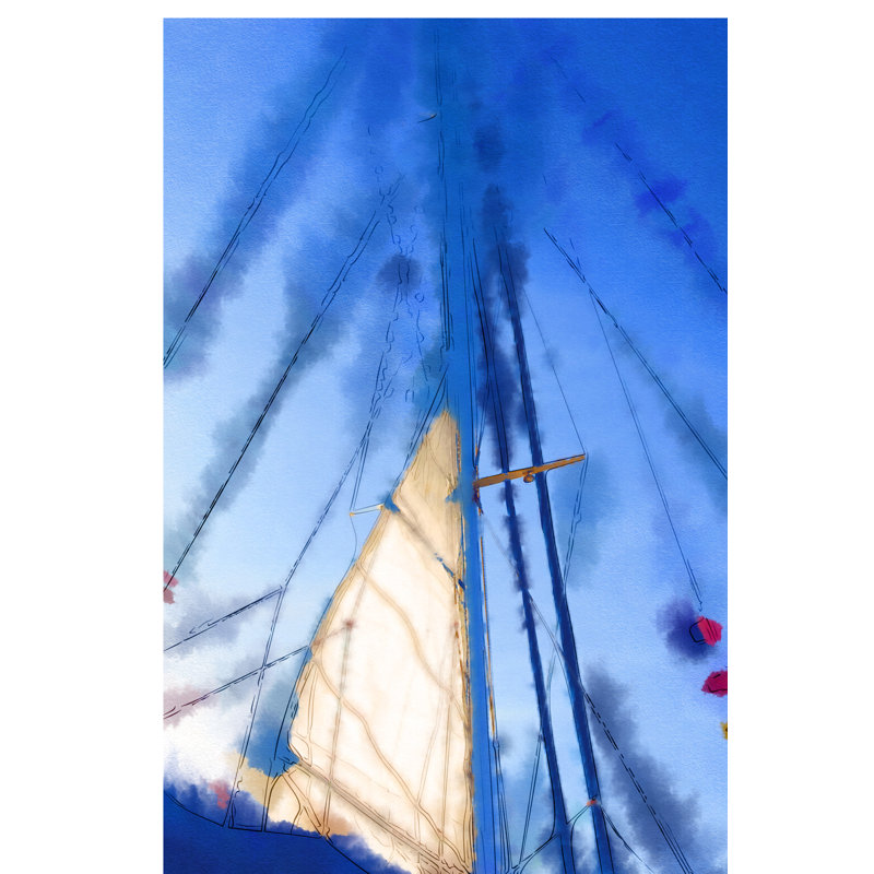 Sailing III 1 Piece Wrapped Canvas Painting, 76cm H x 51cm W x 3.8cm D