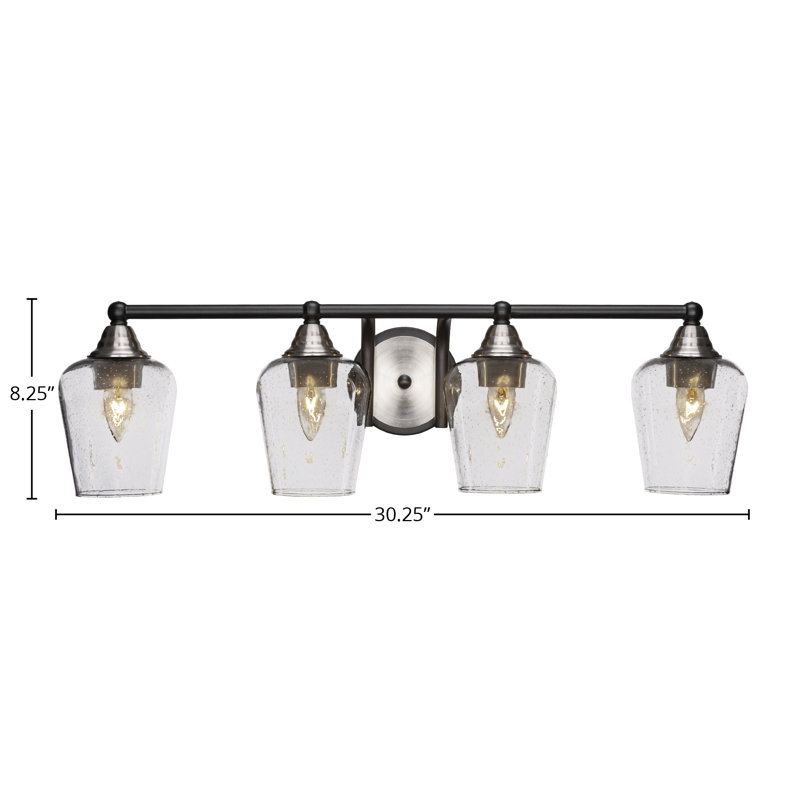 Ahern 4-Light Bath Bar, Matte Black