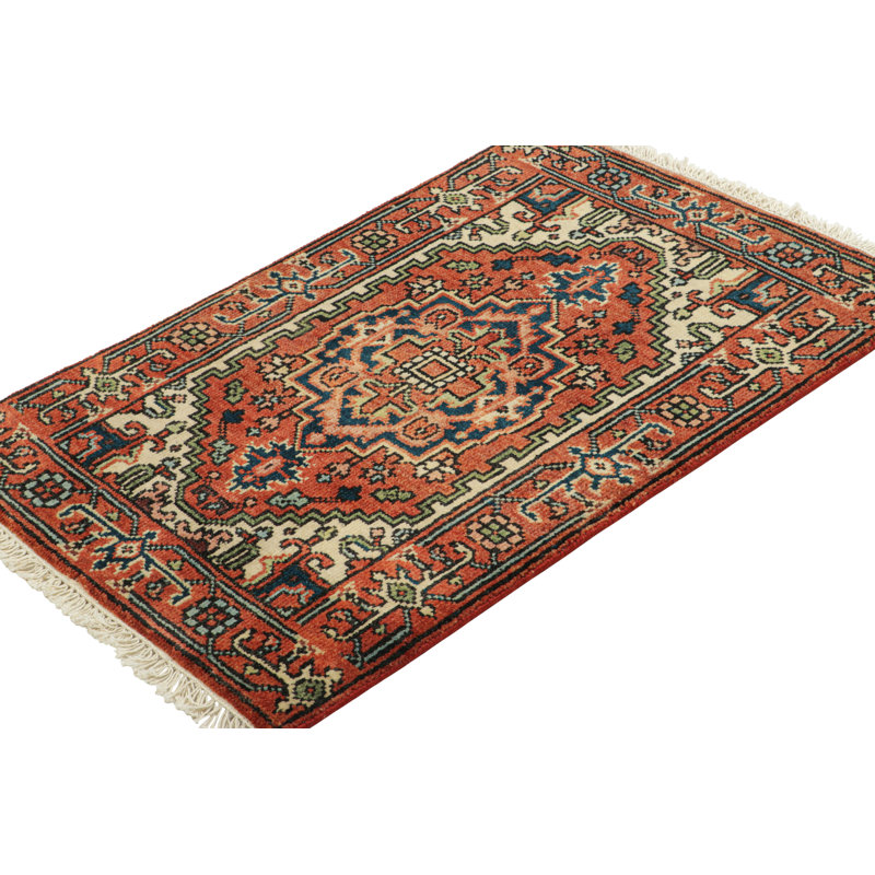 Rug & Kilim’S Heriz Style Rug In Red And Pink With Medallion And Floral Patterns