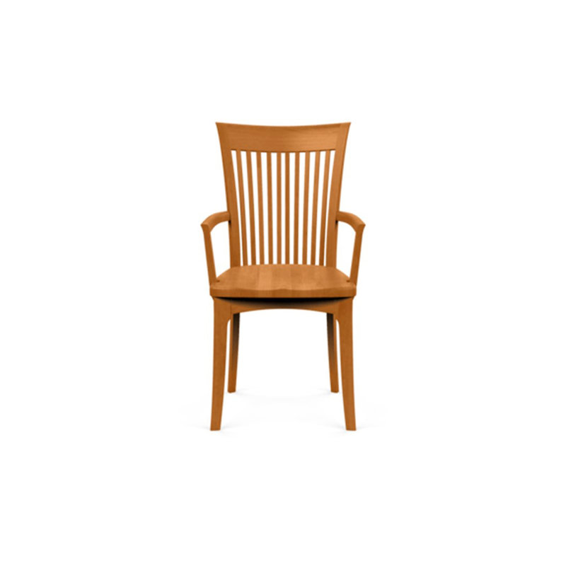 Sarah 19.25'' H Upholstered Armchair, Natural Cherry, Slate (M10245) Fabric