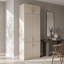 Armoire en lin naturel de 236 cm de hauteur avec 6 portes et tringle.