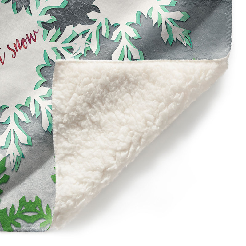 Jeté bonhomme de neige let it , l 51 po x L 60 po, Vert / argent / rouge