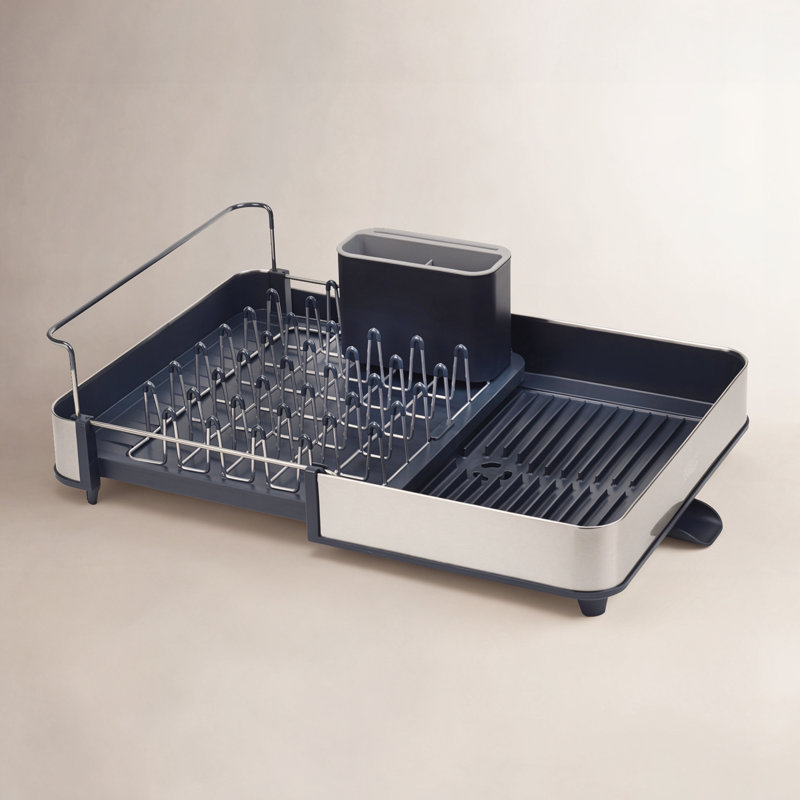 Extend Stainless Steel Expandable Dish Rack, Dark Grey/Silver