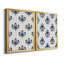 Motif de fleurs indigo I, toile encadrée de qualité supérieure - prête à être accrochée-1543131234-1543131233