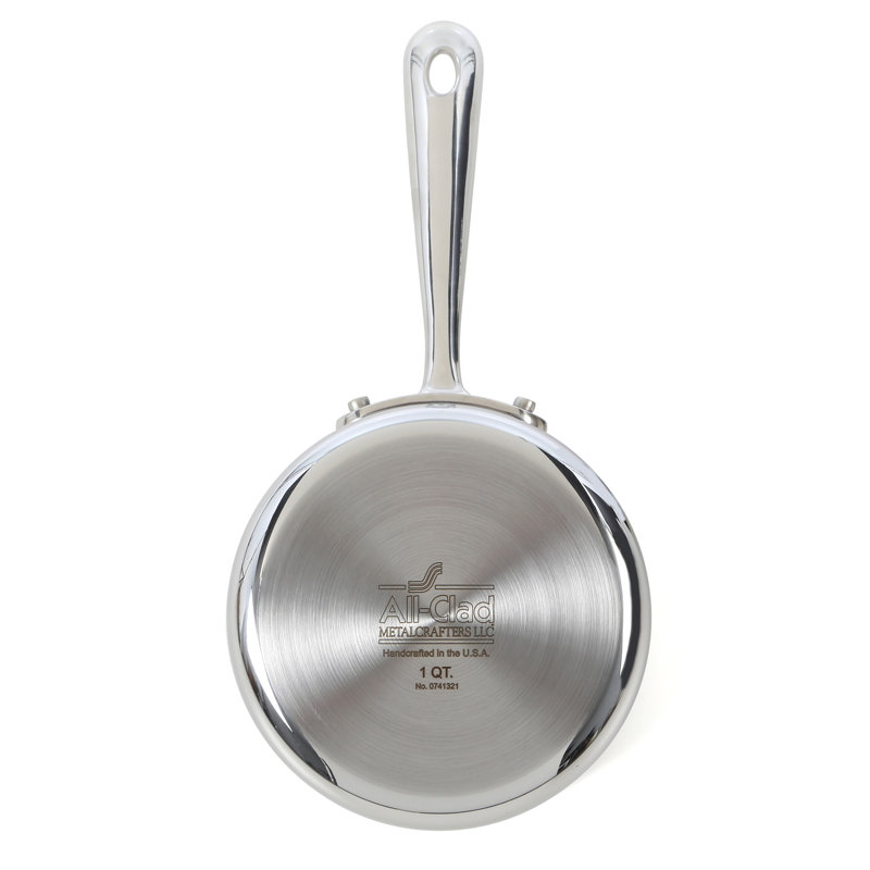 All-Clad D3™ Stainless Steel Saucepan with Lid, 1 qt.
