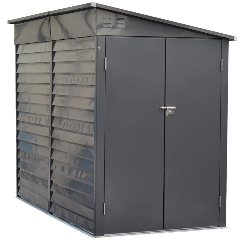 Outdoor Steel Storage Shed, Grey