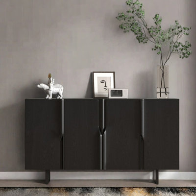 Mid-Century Modern Solid Wood Console Cabinet