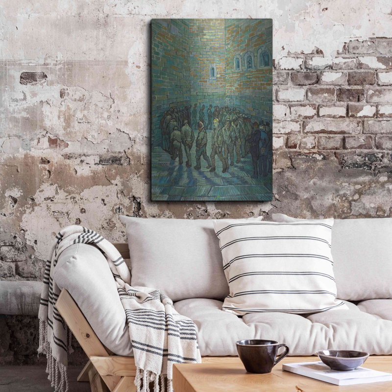 «The Prison Courtyard» par Vincent Van Gogh, art mural en métal, H 36 po x l 24 po