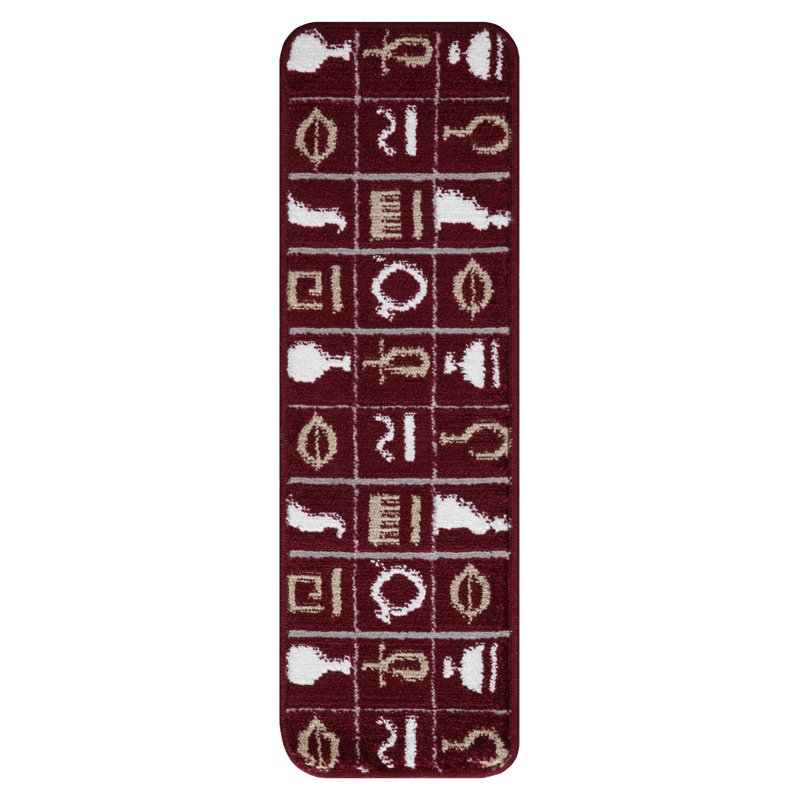 Tapis d’escalier rouge doux et vibrant treillis Koepp