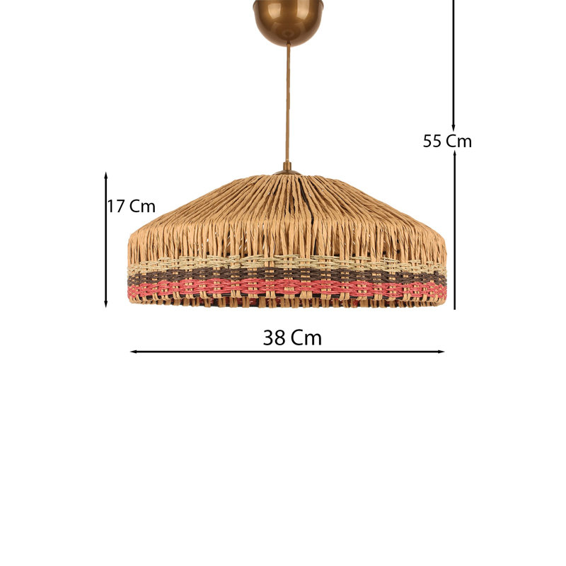 Élégant lustre réglable, structure en métal écru avec capuchon en macramé, 15 po x 7,1 po | Hauteur totale: 7,5 à 21,7 pouces | Douille E26, 40 W maximum | Parfait pour la salle à manger et l'espace de vie, design élégant et contemporain