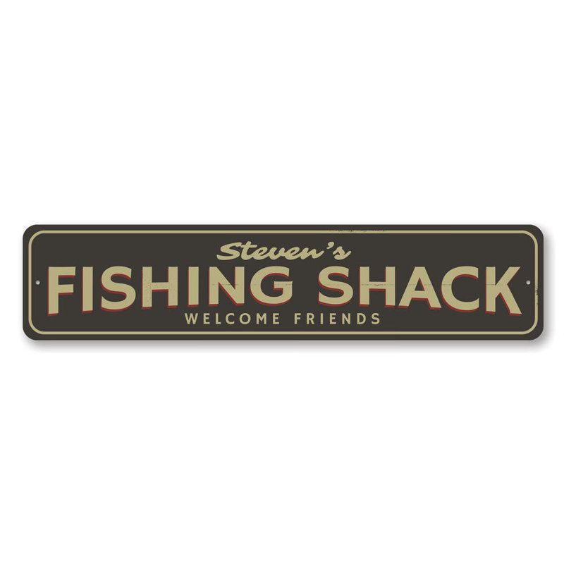 Enseigne de pêche en aluminium, H 4 po x l 18 po x P 0,04 po
