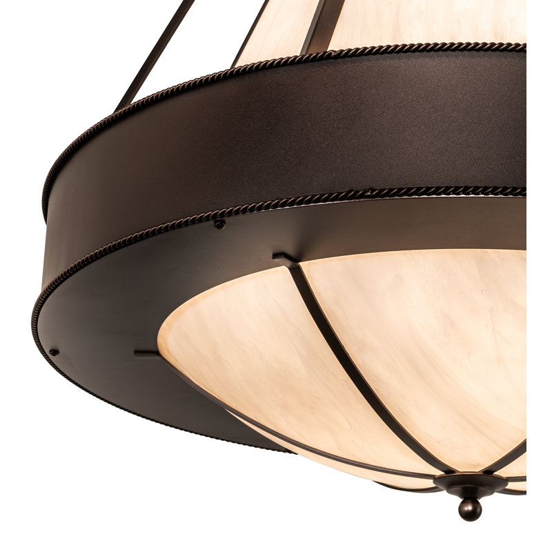 Luminaire suspendu en obsidienne de 36 po de largeur