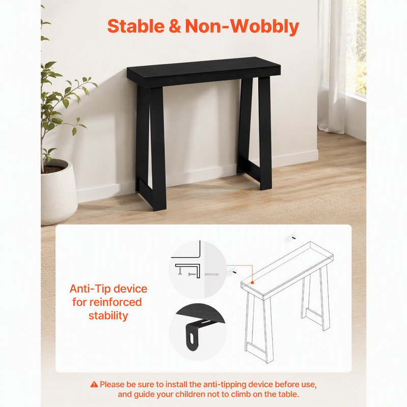 Console en bois, table basse, H 31,9 po x l 36,03 po x P 12,02 po