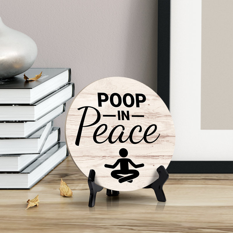 Decorative Bathroom Table Sign, Beige