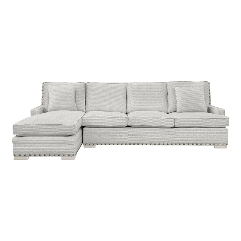 American Bungalow 2-Piece Riverside Chaise Sectional, Yes, Casa Blanca, Callaloo Cotton