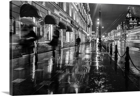 "night lights" par irina, impression sur toile, H 16 po x l 24 po