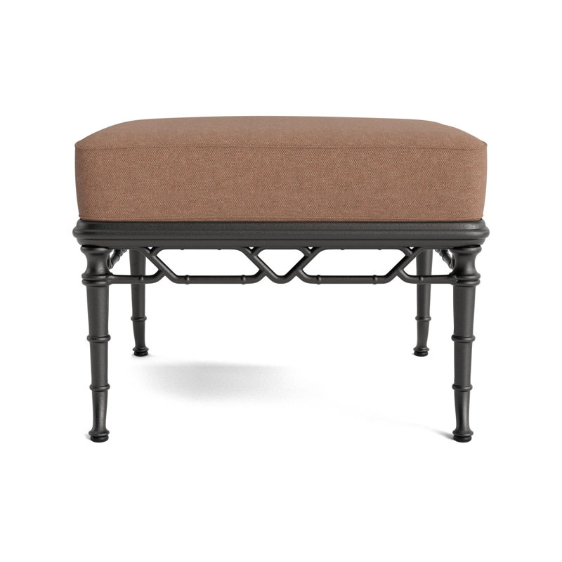 Calcutta Outdoor Ottoman, Textured Pewter, Fushion Clay