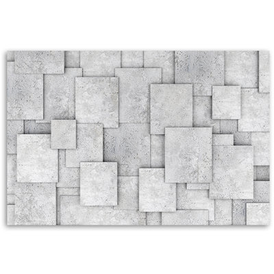 Abstract 3D Geometric Concrete - Wrapped Canvas Print