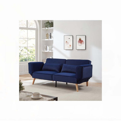 Futon canapé-lit avec accoudoirs réglables, réglable