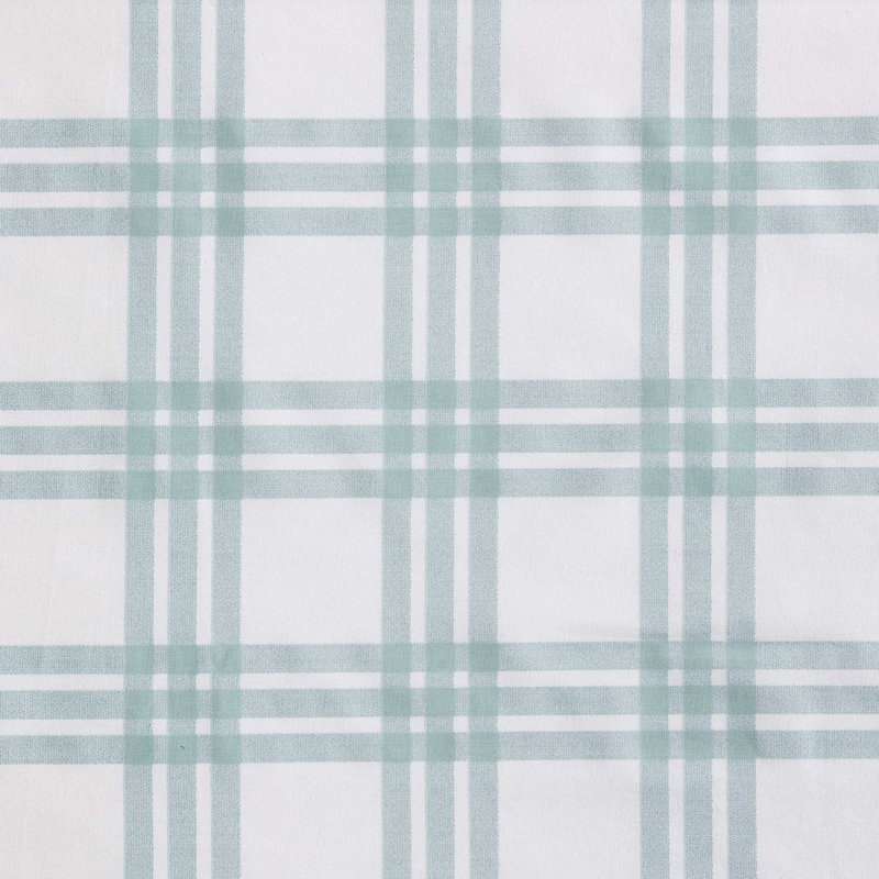 Eddie Bauer Printed Percale Cotton Sheet Set, Twin Sheet Set with 1 Pillowcase, Basic Plaid Green
