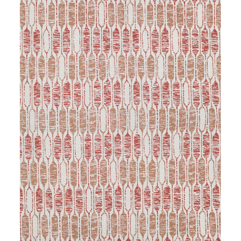 Tissu Sunny Vale, Corail / orange / ivoire