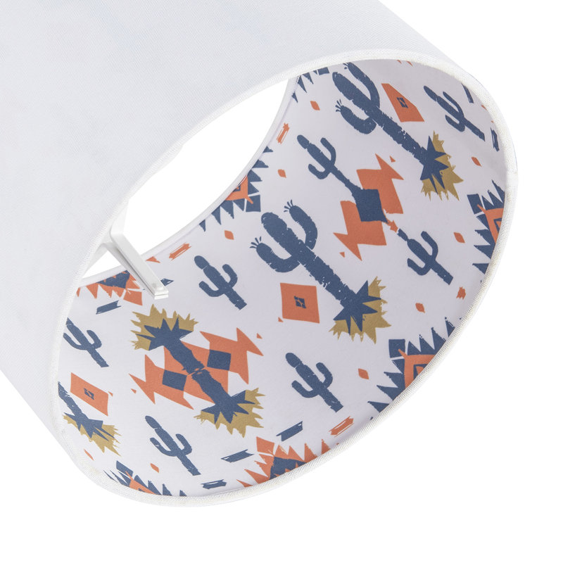 18cm H Linen Drum Lamp Shade ( Screw On ) in White