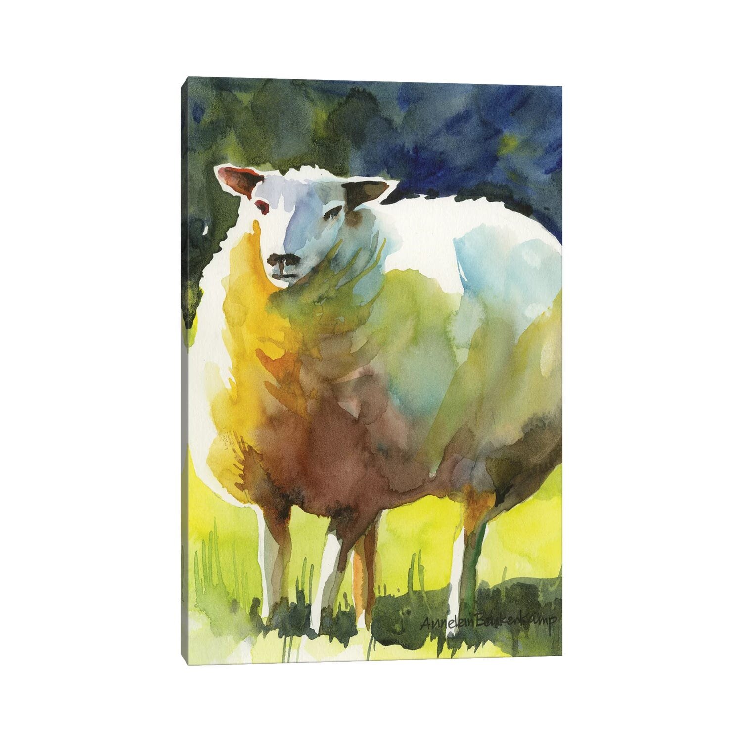 Be Ewe Brown And Rainbow Sheep 5x7 Canvas Print / Canvas Art by