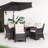 Edford 6-Person Wicker Patio Dining Set With Rectangular Table, Cushions Included