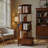 Rotating Bookshelf with Drawer, 360 Display 5 Tier Corner Bookshelf for Small Space, Floor Standing Bookcase Storage Rack, Wood Narrow Organizer for Bedroom, Living Room-1465517758