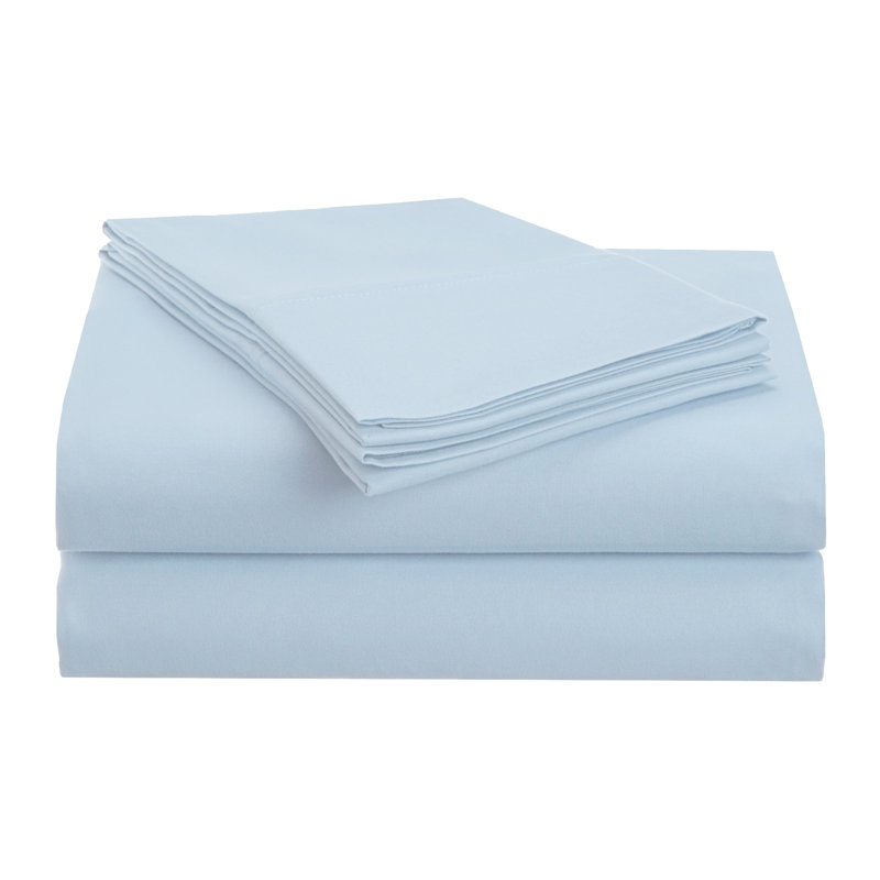 Ensemble de draps en microfibre brossée imitant le satin de coton et offrant une résistance au froissement et respirant