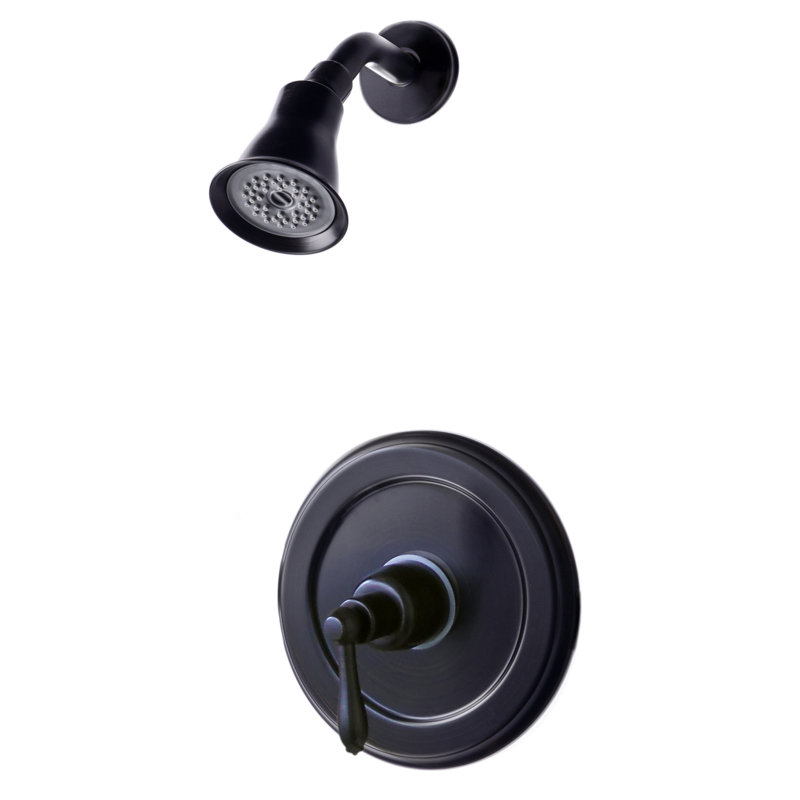 Nita Contour Shower Trim Only: 3.25" Round Shower Head, Single Handle Set & Rough-in Valve Included - Oil Rubbed Bronze