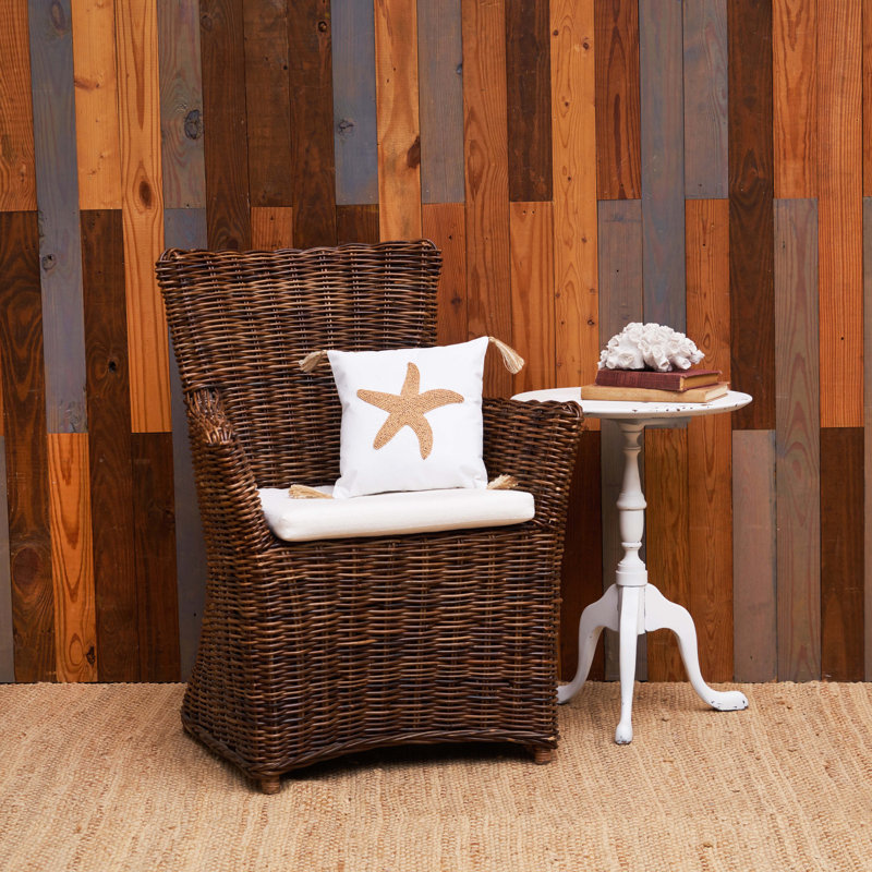 Seastar Handmade Wood Beaded Throw Pillow