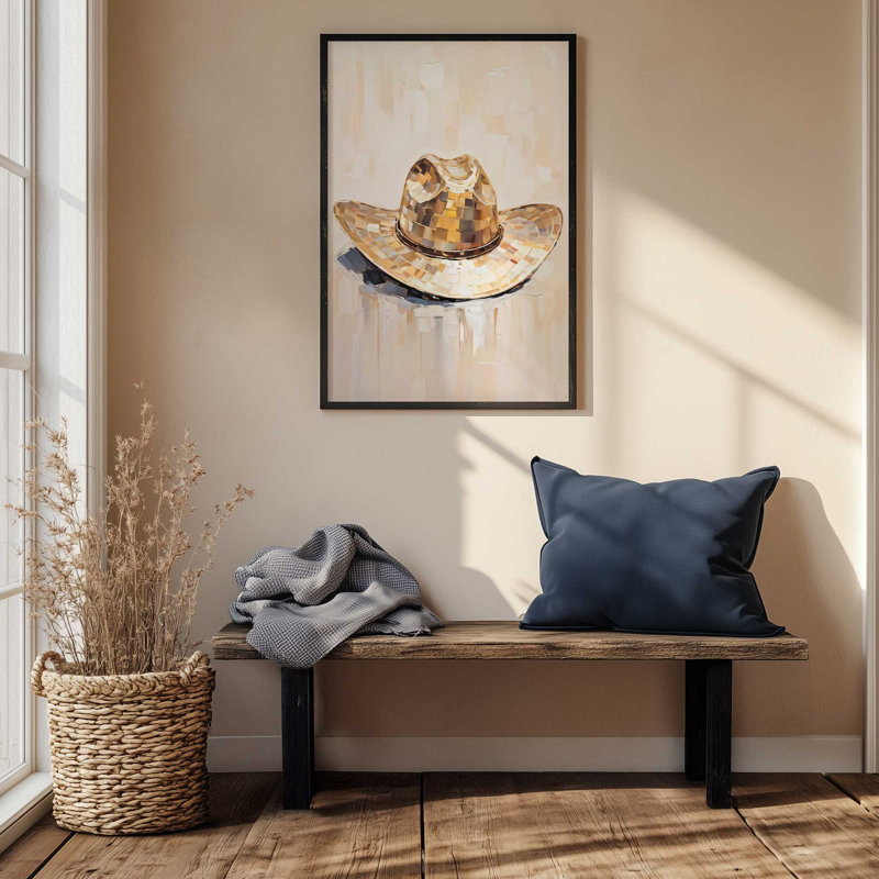 Imprimé Cowboy Essentials en brun clair II, Blanc opaque, H 21 po x l 17 po