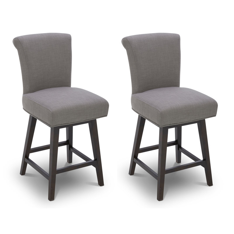 Tabouret pivotant Elora, Gris silex, Tabouret de comptoir (siège d'une hauteur de 26 p, 2