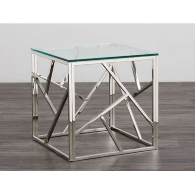 Laith Glass Top End Table