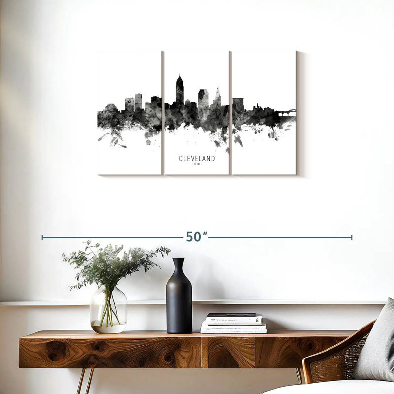 Skyline de Sirci Cleveland, Ohio III, H 20 po x l 33 po