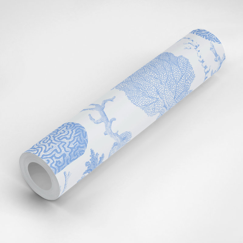 The Reef 10' L x 25" W Peel and Stick Wallpaper Panel